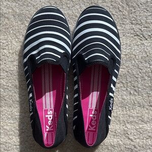 Keds Black and White Striped Sneakers